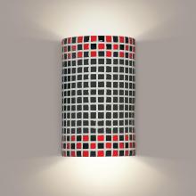 A-19 M20309-RB-WETST-1LEDE26 - Checkers Wall Sconce Red and Black (Wet Sealed Top, E26 Base LED (Bulb included))