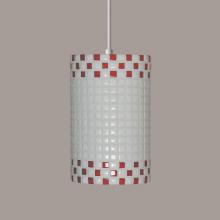 A-19 PM20309-RW-WCC-1LEDE26 - Checkers Pendant Red and White (White Cord & Canopy)