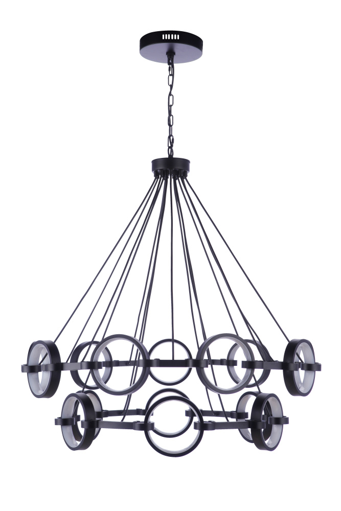 Context 15 Light LED Chandelier in Flat Black