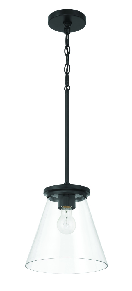 Connell 1 Light Pendant in Flat Black