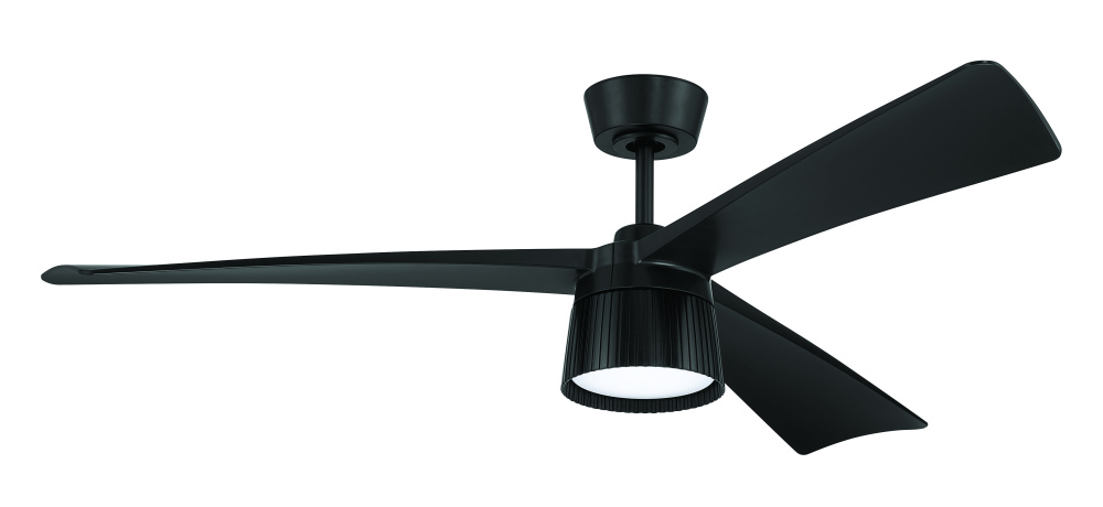 Canto 52" 3-Blade Indoor/Outdoor (Damp) Ceiling Fan in Flat Black w/ Flat Black Blades