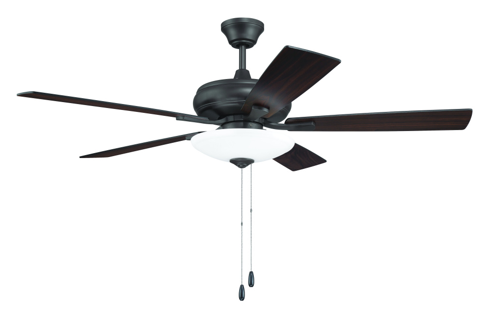Eos 52" 5-Blade 3 Light Bowl Ceiling Fan in Classic Bronze w/ Classic Bronze/Walnut Blades