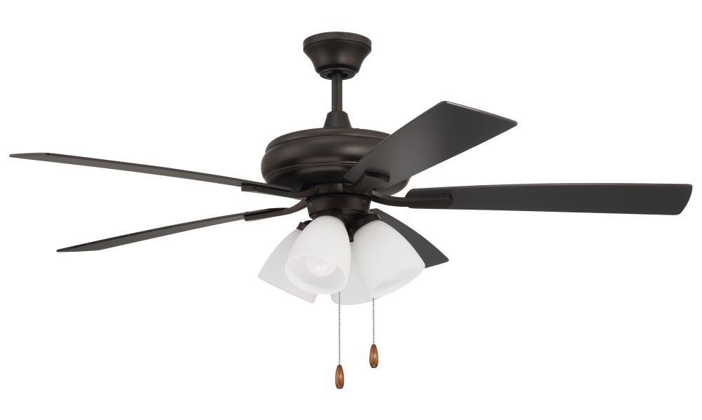 52" Ceiling Fan w/Blades, 4 White Frost LED Lights