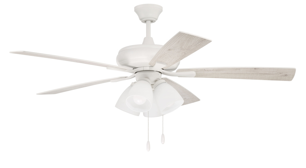 52" Ceiling Fan w/Blades, 4 White Frost LED Lights