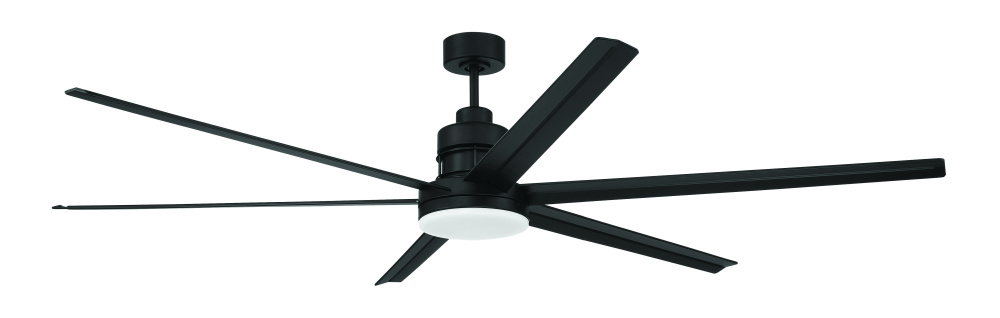 Mondo 72" 6-Blade Indoor/Outdoor (Damp) Ceiling Fan in Flat Black w/ Flat Black Blades