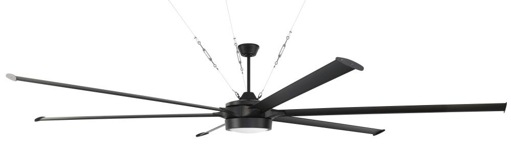 Prost 120" 6-Blade Indoor/Outdoor (Damp) Ceiling Fan in Flat Black w/ Flat Black/Flat Back Blade