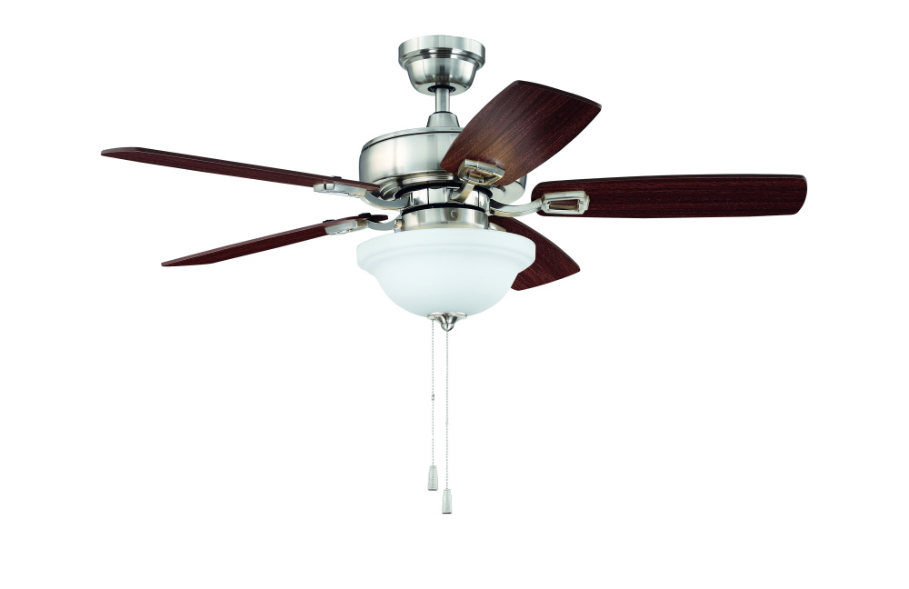 Twist N Click 42" 5-Blade Ceiling Fan in Brushed Polished Nickel w/ Ash/Mahogany Blades