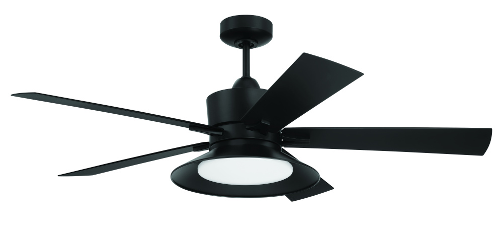 Topper 52" 5-Blade Indoor/Outdoor (Wet)Ceiling Fan in Flat Black w/ Flat Black Blades