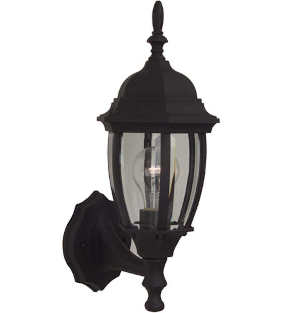 Bent Glass 1 Light Small Outdoor Wall Lantern in Textured Black
