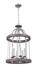 Craftmade 36536-PLNGRW - Ashwood 6 Light Foyer in Polished Nickel/Greywood