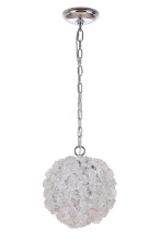 Craftmade 48490-CH - Roxx 1 Light Medium Pendant in Chrome w/Quartz Crystals
