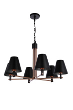 Craftmade 60926-FBSB - Blake 6 Light Chandelier in Flat Black/Satin Brass