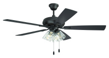 Craftmade ECF104CBZ5-CBZWLN - Eos 52" 5-Blade Clear 4 Light Ceiling Fan in Classic Bronze w/ Classic Bronze/Walnut Blades