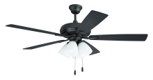 Craftmade ECF114CBZ5-CBZWLN - Eos 52" 5-Blade Frost 4 Light Ceiling Fan in Classic Bronze w/ ClassicBronze/Walnut Blades