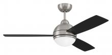 Craftmade KNE48BNK3 - Keen 48" 3-Blade Ceiling Fan in Brushed Polished Nickel w/ Flat Black/Greywood Blades