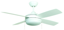 Craftmade LAV52MWW4LK-LED - Laval 52" 4-Blade Ceiling Fan in Matte White w/ Matte White Blades; Integrated Light Kit