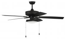 Craftmade OP119FB5 - Outdoor Pro Plus 119 52" 5-Blade Indoor/Outdoor (Wet) Ceiling Fan in Flat Black w/ Flat Black Bl