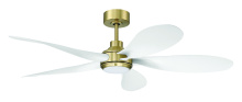 Craftmade RSL52SBW5 - Rosalie 52" 5-Blade Ceiling Fan in Satin Brass/White w/ White Blades; Integrated Light Kit