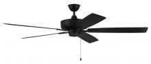 Craftmade S60FB5-60FBGW - Super Pro 60" 5-Blade Ceiling Fan in Flat Black w/ Flat Black/Greywood Blades
