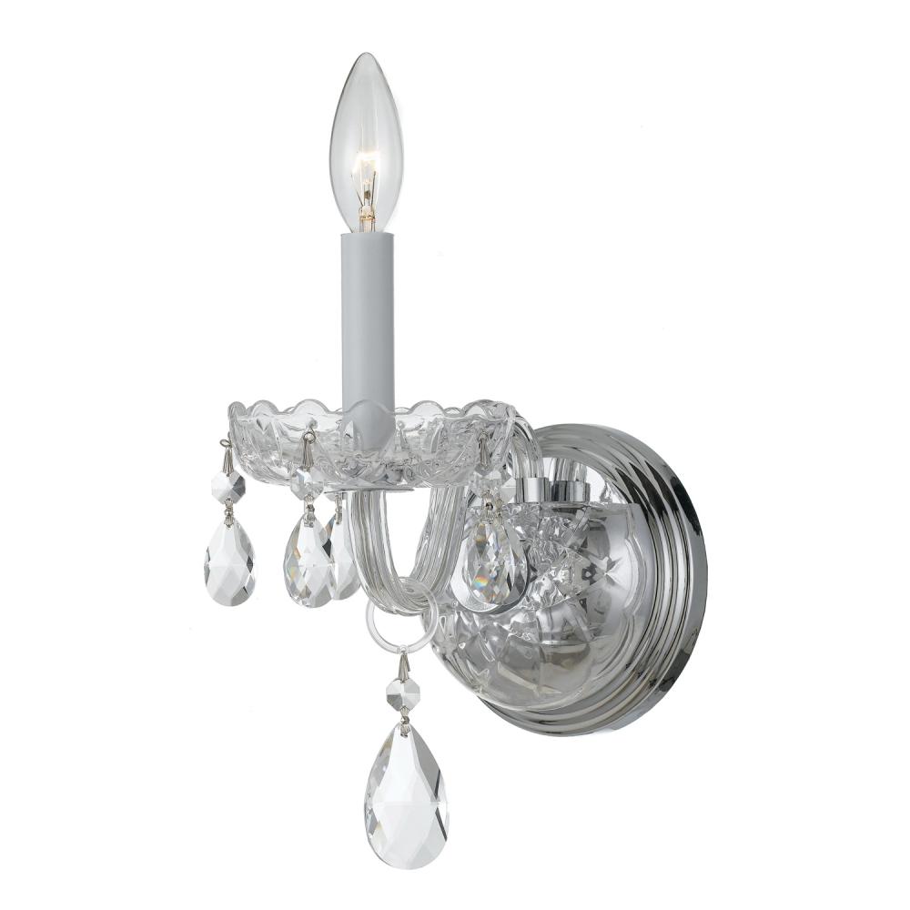 Traditional Crystal 5'' Hand Cut Crystal Polished Chrome Sconce