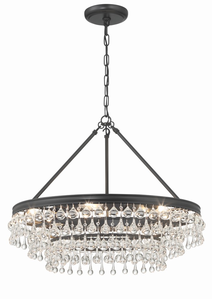 Calypso 25'' Crystal Teardrop Matte Black Chandelier