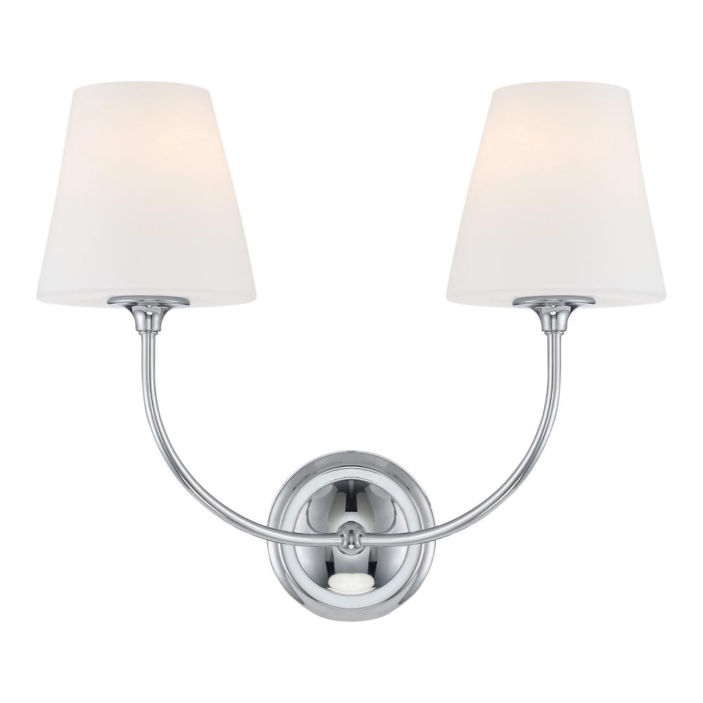 Libby Langdon Sylvan 2 Light Polished Chrome Sconce