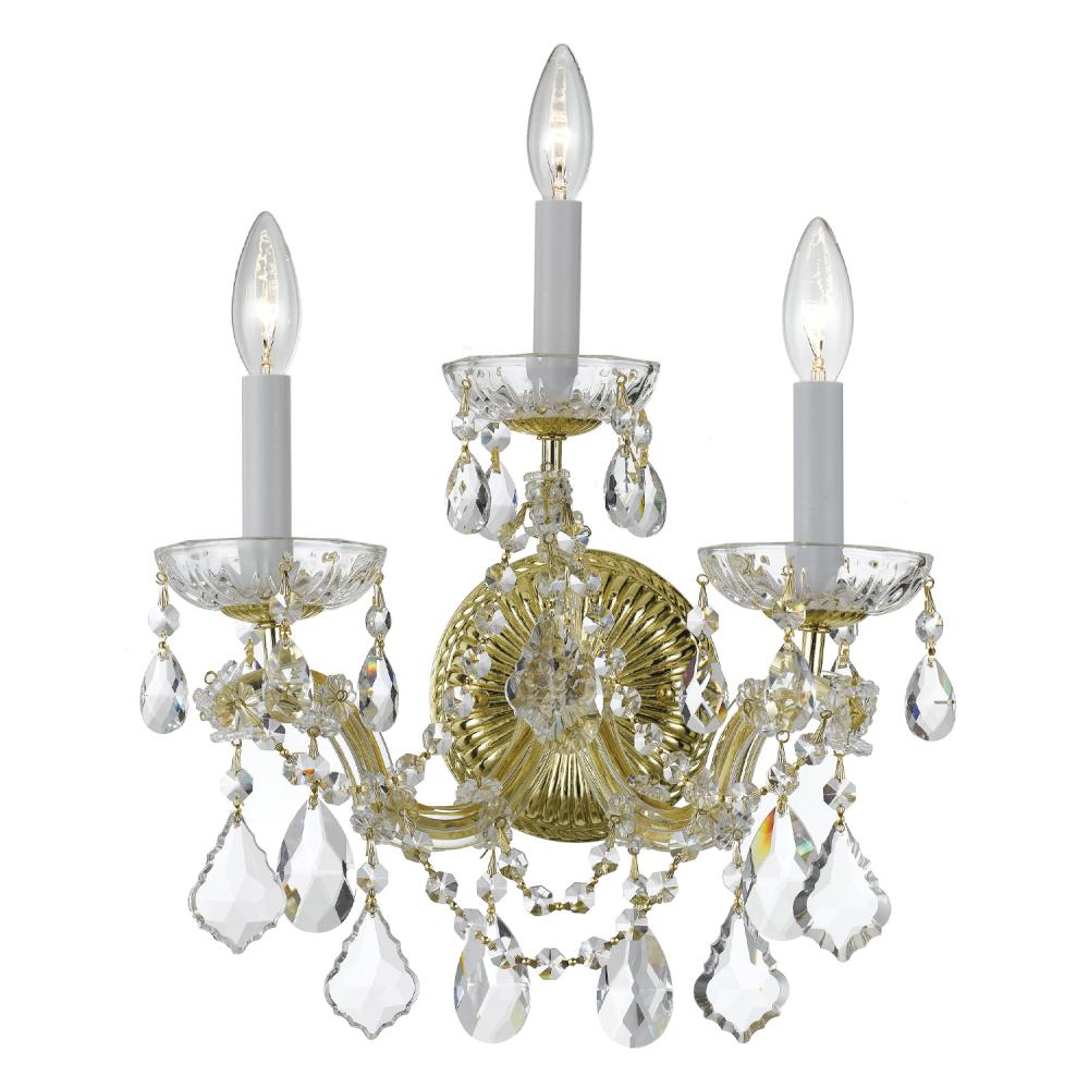 Maria Theresa 11'' Hand Cut Crystal Gold Sconce