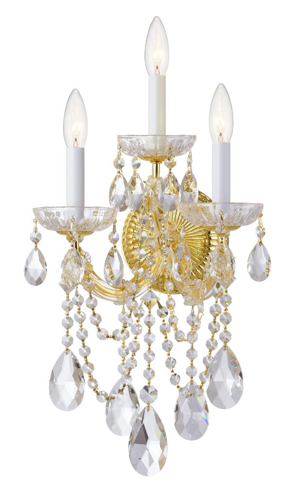Maria Theresa 11'' Hand Cut Crystal Gold Sconce