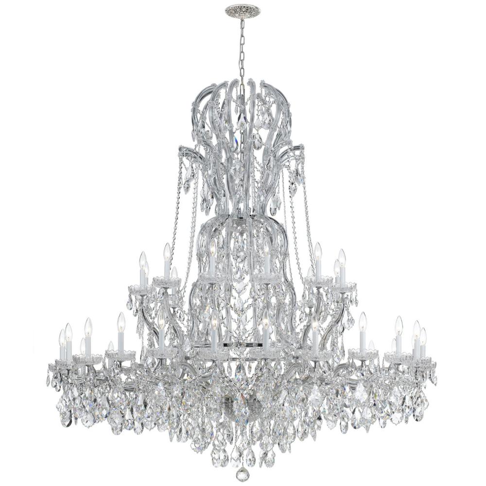 Maria Theresa 64'' Hand Cut Crystal Polished Chrome Chandelier