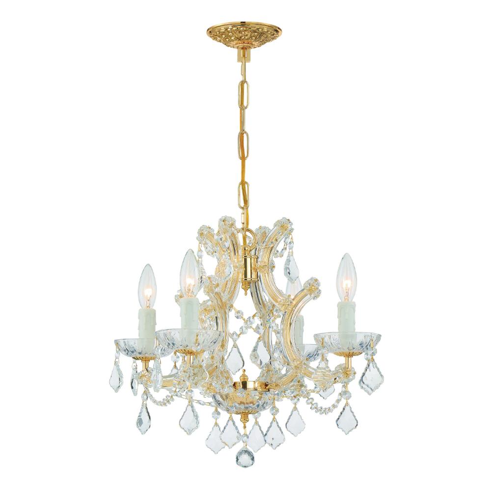 Maria Theresa 16.5'' Italian Crystal Gold Chandelier