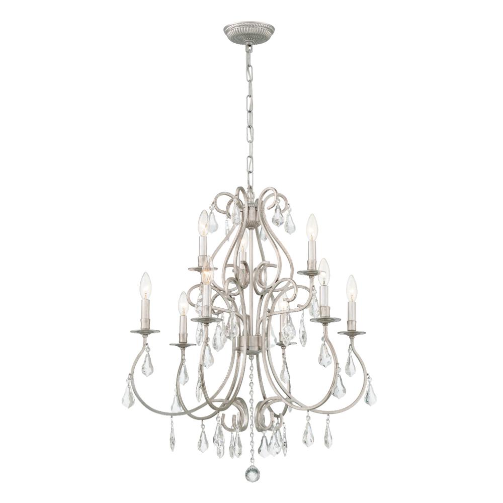 Ashton 25.5'' Hand Cut Crystal Olde Silver Chandelier