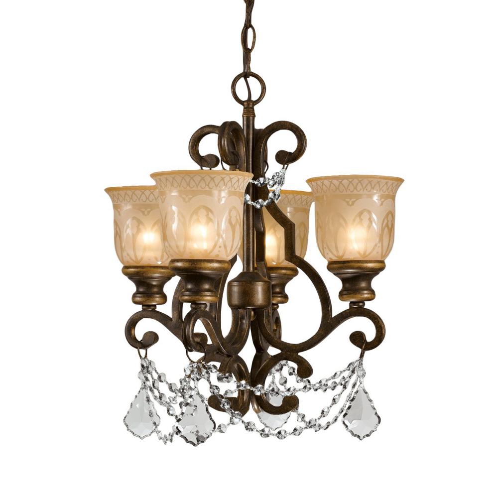 Norwalk 17'' Hand Cut Crystal Bronze Umber Chandelier