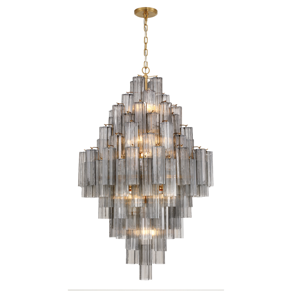 Addis 20 Light Aged Brass Chandelier