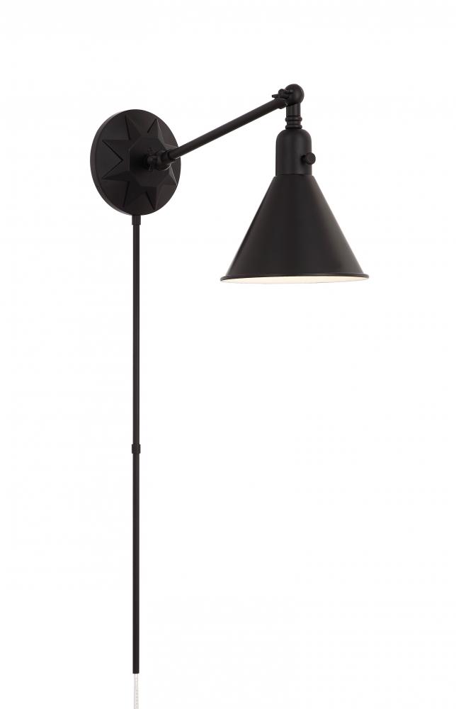 Morgan 7'' Matte Black Task Sconce