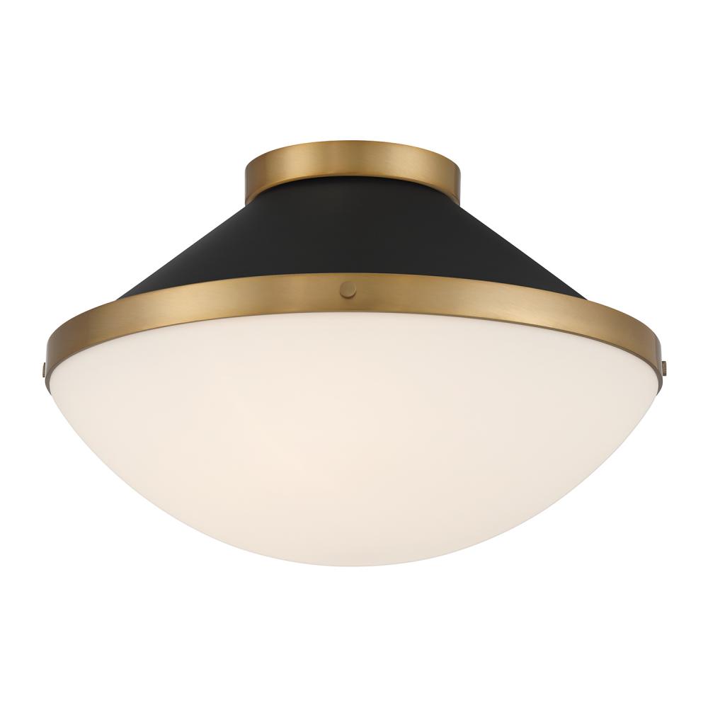 Xander 16.25'' Vibrant Gold + Matte Black Flush Mount