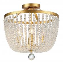 Crystorama 604-GA_CEILING - Rylee 16.5'' Antique Gold Semi Flush Mount