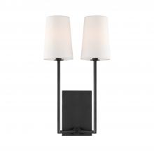 Crystorama LEN-252-BF - Lena 2 Light Black Forged Sconce