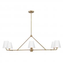 Crystorama XAV-B9306-VG-WH - Xavier 6 Light Vibrant Gold + White Linear Chandelier
