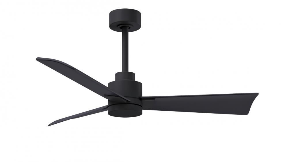 Alessandra - 42" Three Blade Transitional Ceiling Fan - Matte Black Finish - Matte Black Blades