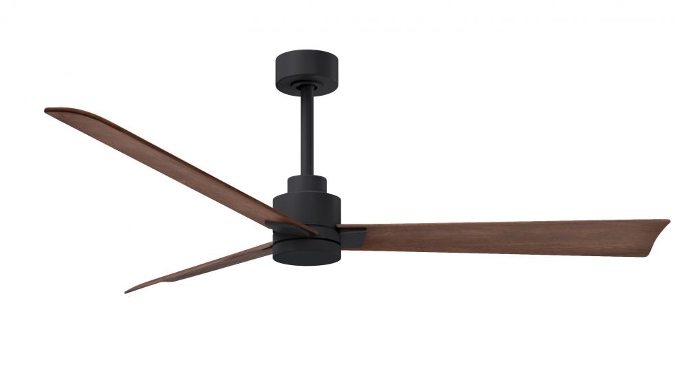 Alessandra - 56" Three Blade Transitional Ceiling Fan - Matte Black Finish - Walnut Tone Blades