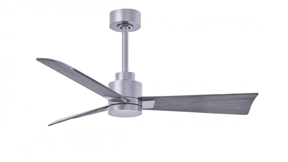 Alessandra-42" Three Blade Transitional Ceiling Fan-Brushed Nickel Finish-Barn Wood Tone Blades