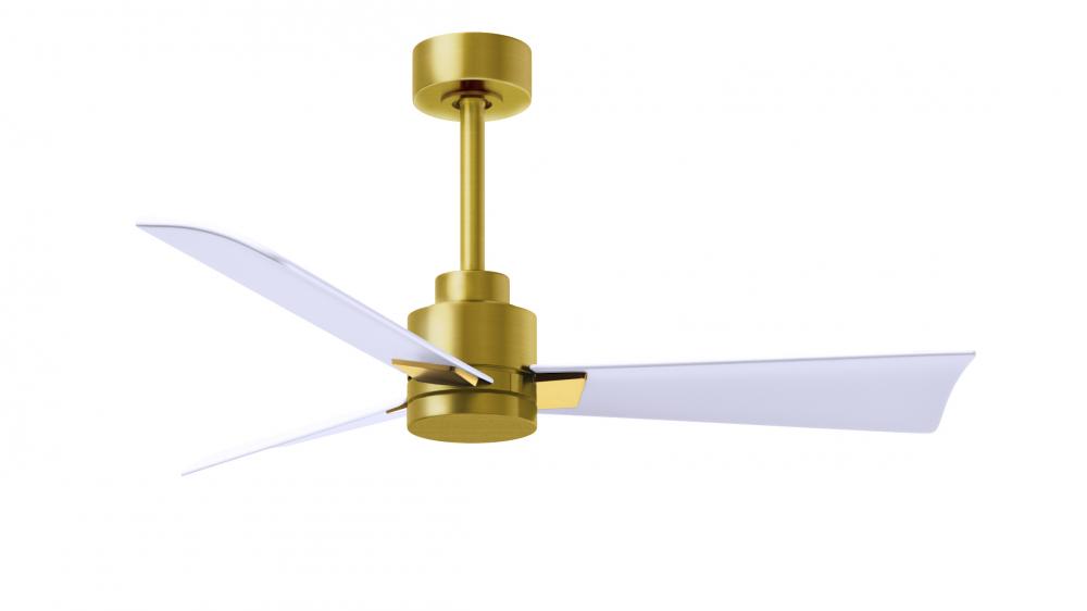Alessandra - 42" Three Blade Transitional Ceiling Fan - Brushed Brass Finish - Matte White Blade