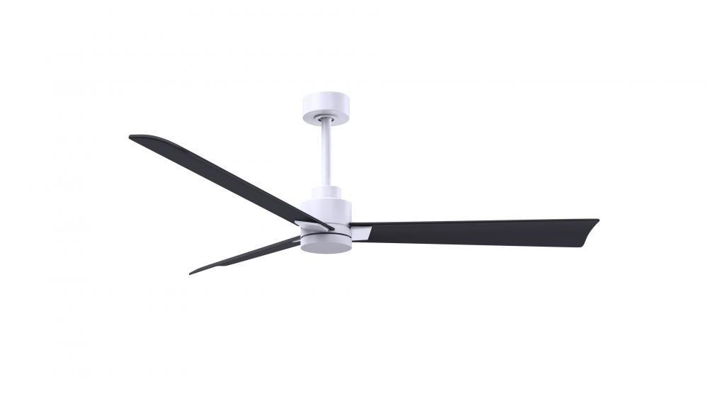 Alessandra - 56" Three Blade Transitional Ceiling Fan - Matte White Finish - Matte Black Blades