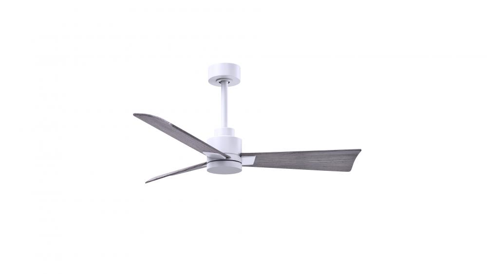 Alessandra - 42" Three Blade Transitional Ceiling Fan - Matte White Finish - Barn Wood Tone Blad