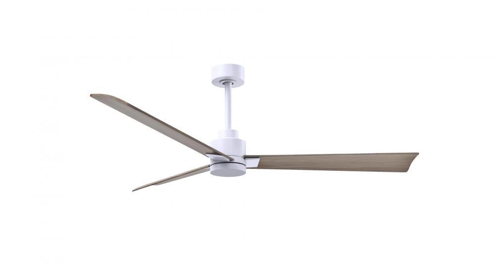 Alessandra - 56" Three Blade Transitional Ceiling Fan - Matte White Finish - Gray Ash Tone Blade