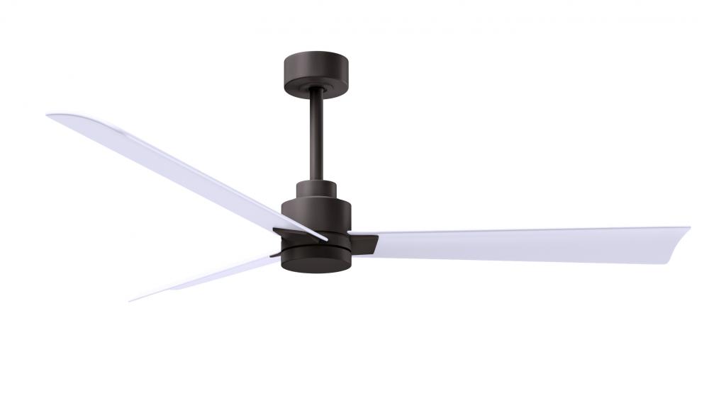 Alessandra - 56" Three Blade Transitional Ceiling Fan - Textured Bronze Finish - Matte White Bla