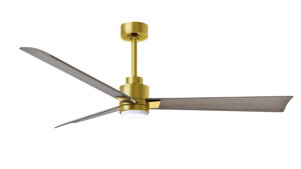 Alessandra - 56" Three Blade Transitional Ceiling Fan - 5CCT Integrated LED - Brushed Brass Fini