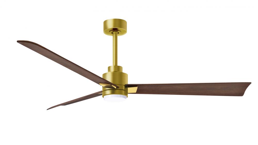 Alessandra - 56" Three Blade Transitional Ceiling Fan - 5CCT Integrated LED - Brushed Brass Fini