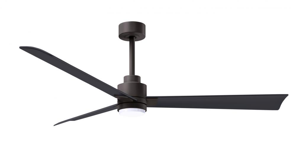 Alessandra-56" Three Blade Transitional Ceiling Fan-5CCT Integrated LED-Textured Bronze Finish