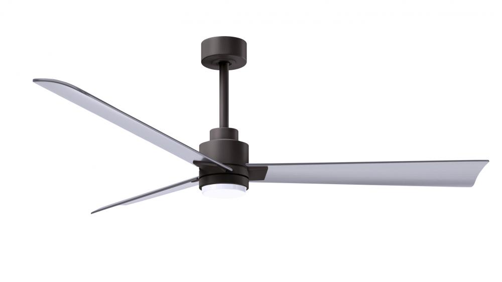 Alessandra-56" Three Blade Transitional Ceiling Fan-5CCT Integrated LED-Textured Bronze Finish